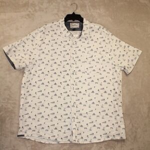 NWT Flag & Anthem Mens Button Down Short Sleeve Shirt Sz XXL Sail Boat Beach